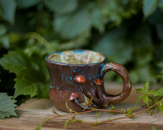 Wood Grain Mushroom Mug