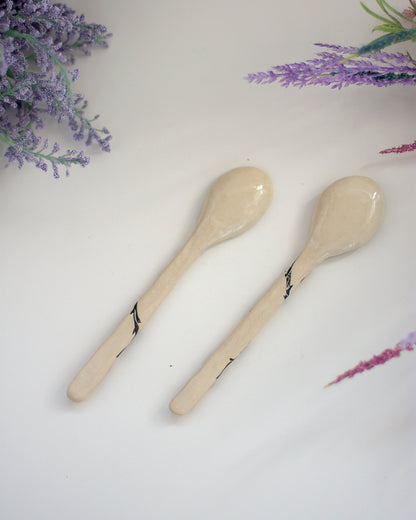 Black Rose Ceramic Spoon