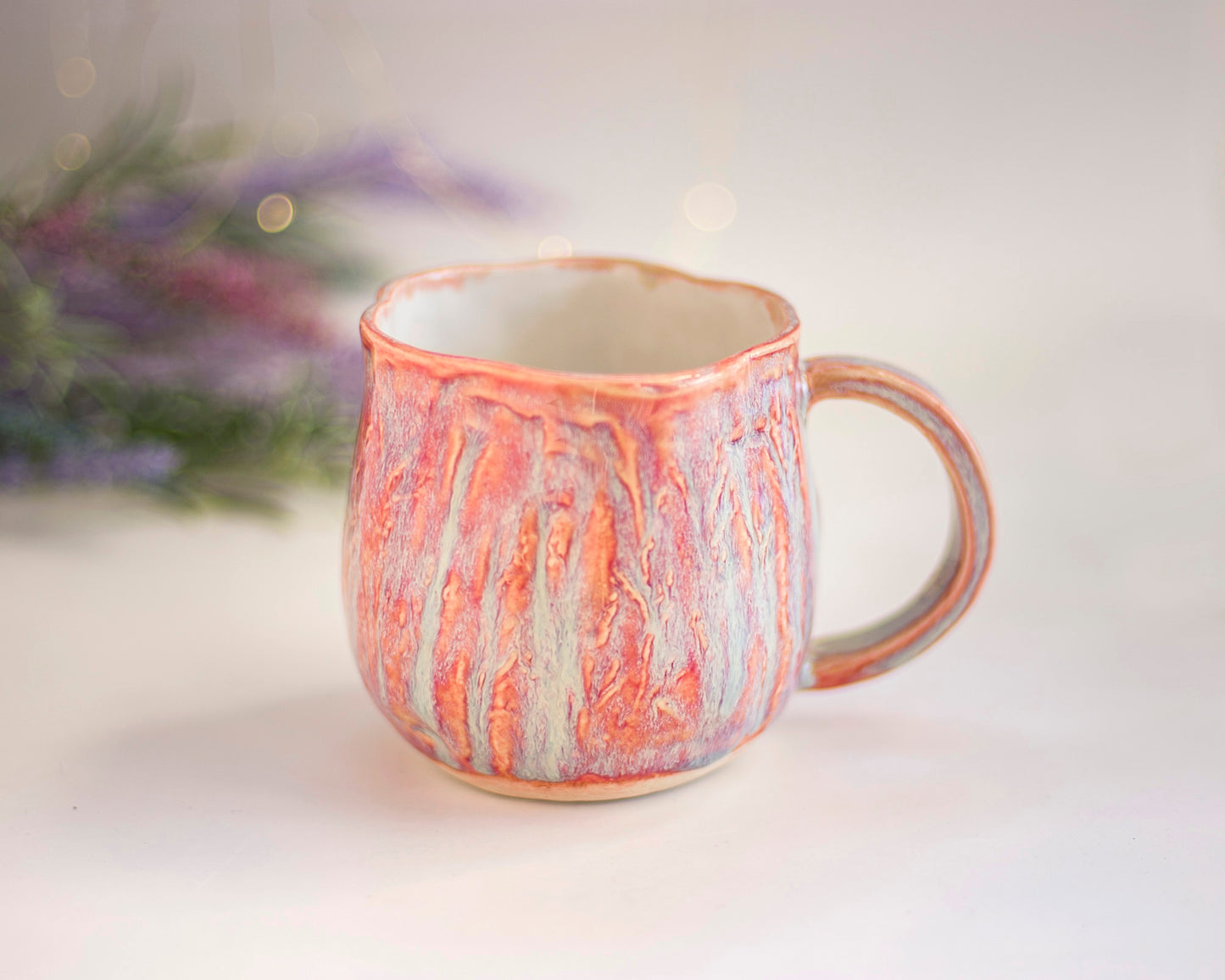 Pink Textured Pumpkin Mug