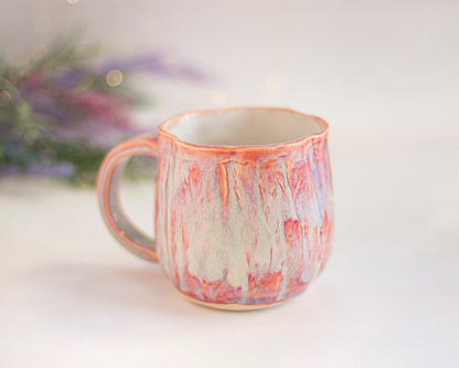 Pink Textured Pumpkin Mug