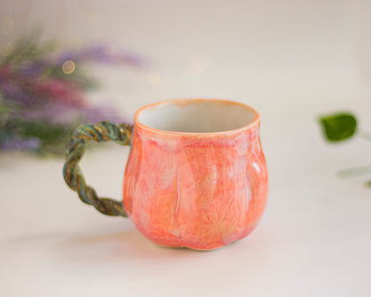 Twisted Handle Pumpkin Mug