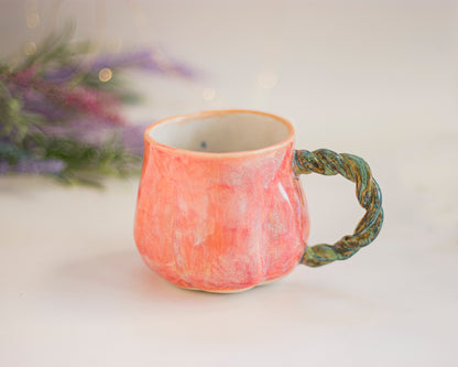 Twisted Handle Pumpkin Mug