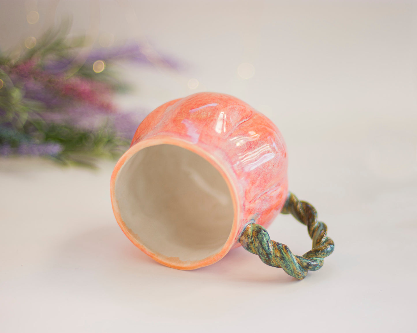 Twisted Handle Pumpkin Mug