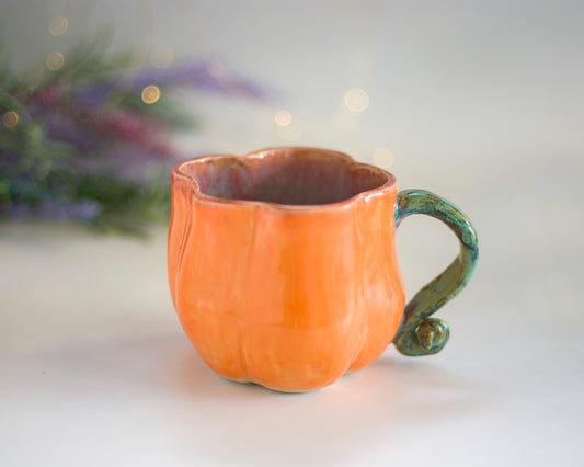 Curly Handle Pumpkin Mug