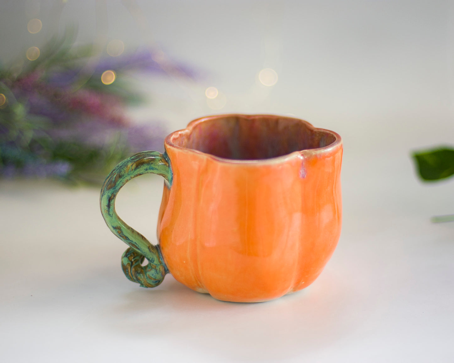 Curly Handle Pumpkin Mug