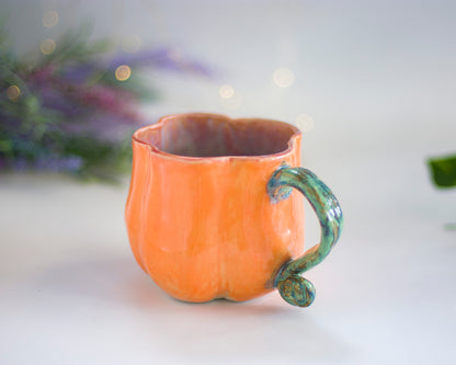 Curly Handle Pumpkin Mug