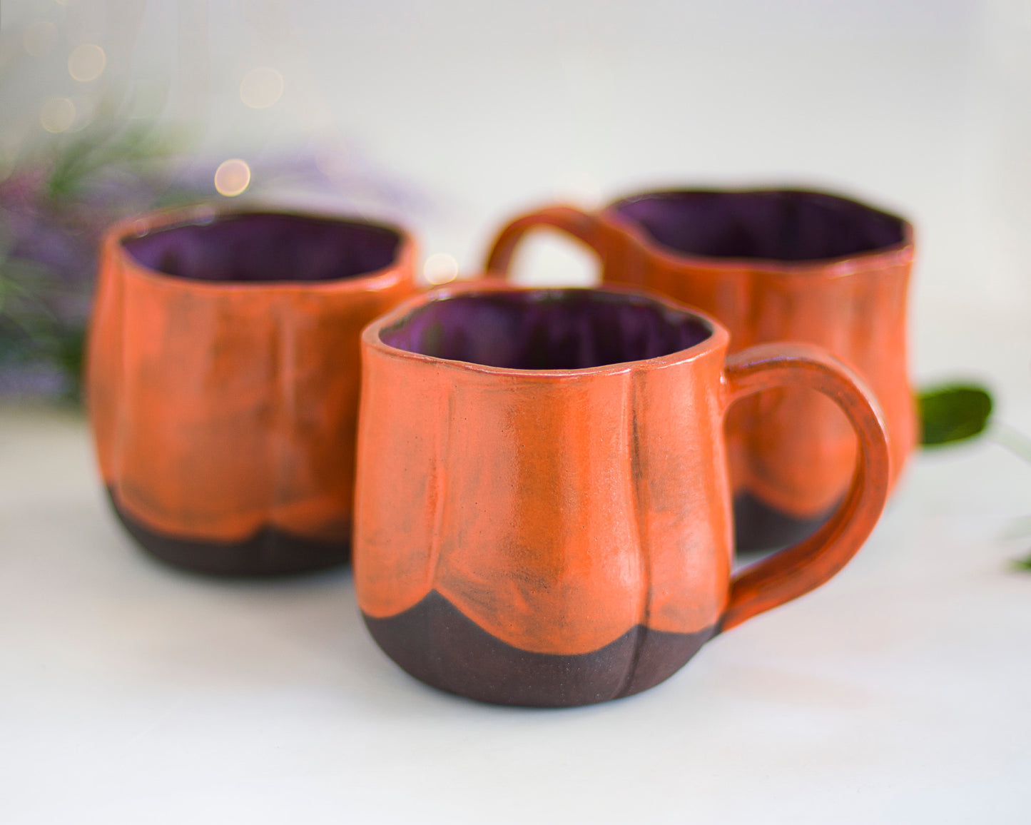 Dark Clay Pumpkin Mug