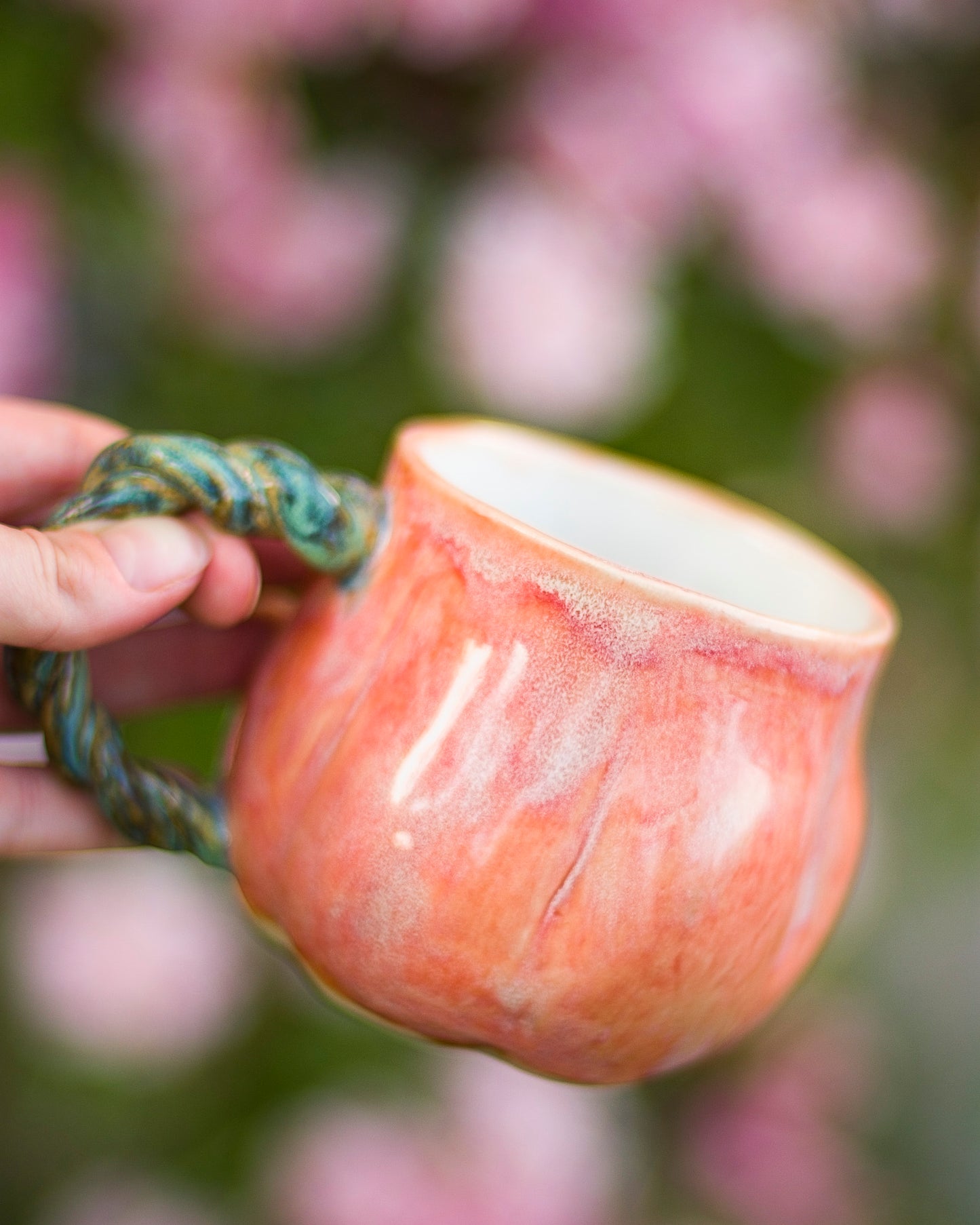 Twisted Handle Pumpkin Mug