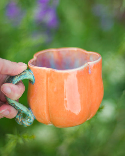 Curly Handle Pumpkin Mug