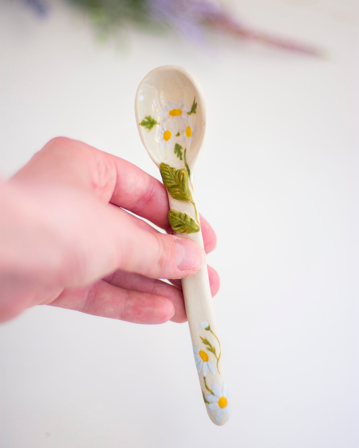 Daisies Ceramic Spoon