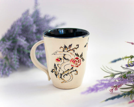 Snake and Roses Ceramic Mug